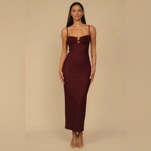 Montce Wine Red Maxi Dress